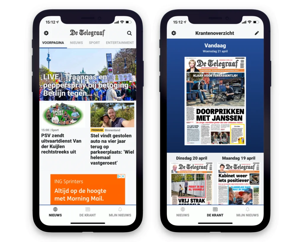 Image - Two screens - Telegraaf - White